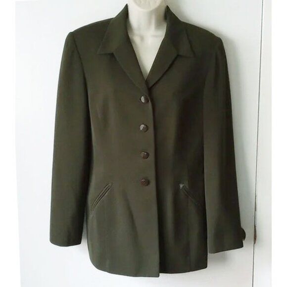 Collections for Le Suit Lined Blazer 10 Dark Green - Picture 1 of 3